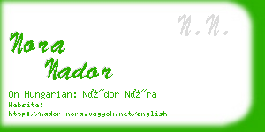 nora nador business card